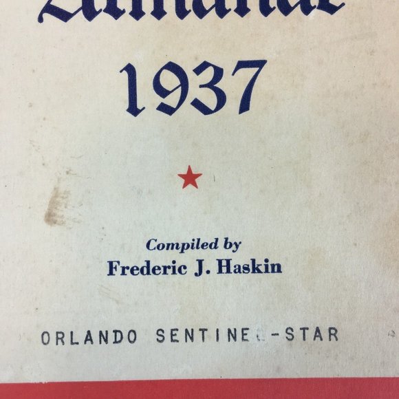 Vintage Almanac Uncle Sams 1937 Compiled by Frederic J Haskin Paper Ephemera u - Picture 6 of 6